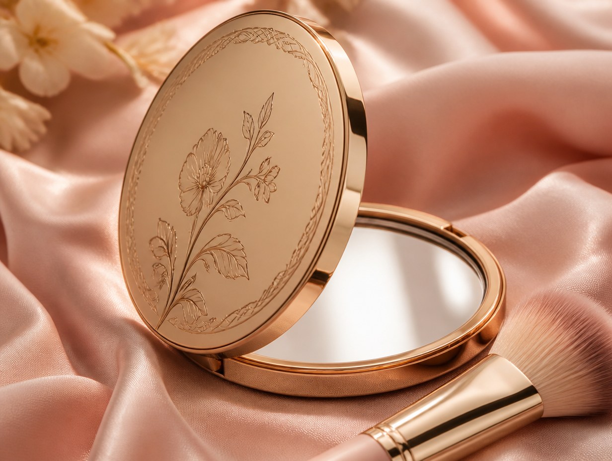 AI-generated compact mirror mockup sample