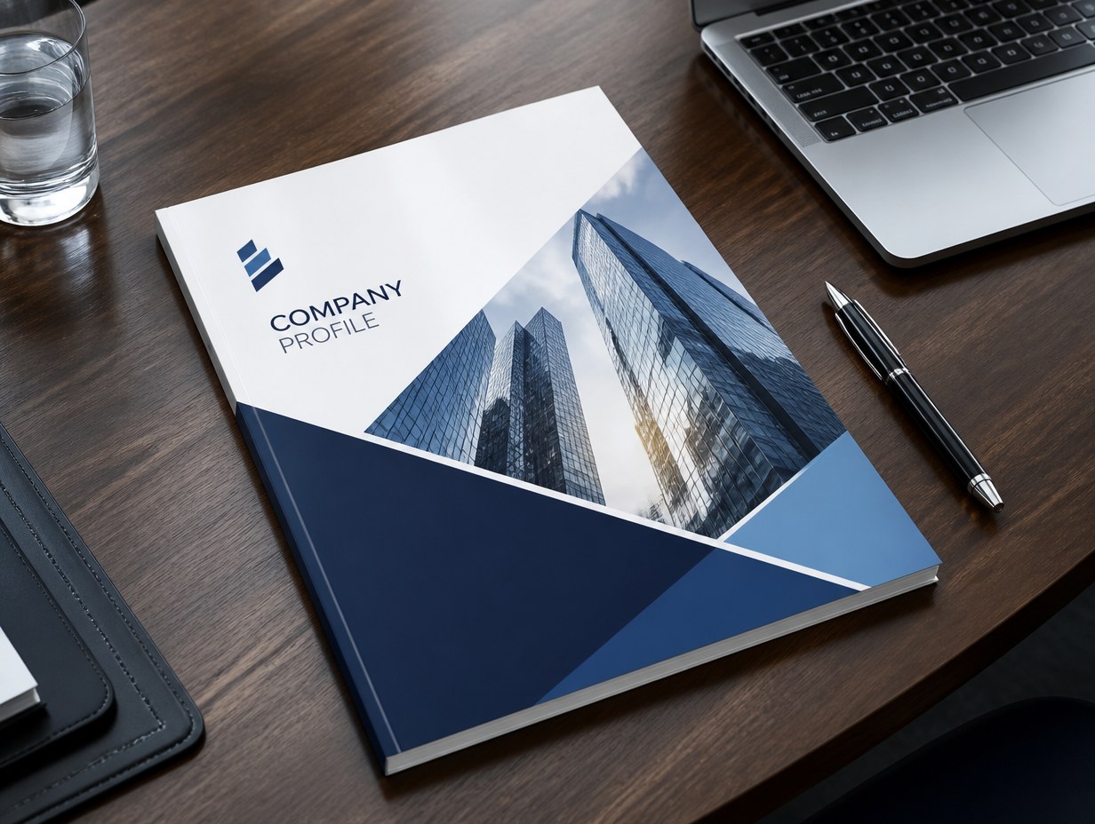 AI-generated company profile mockup sample