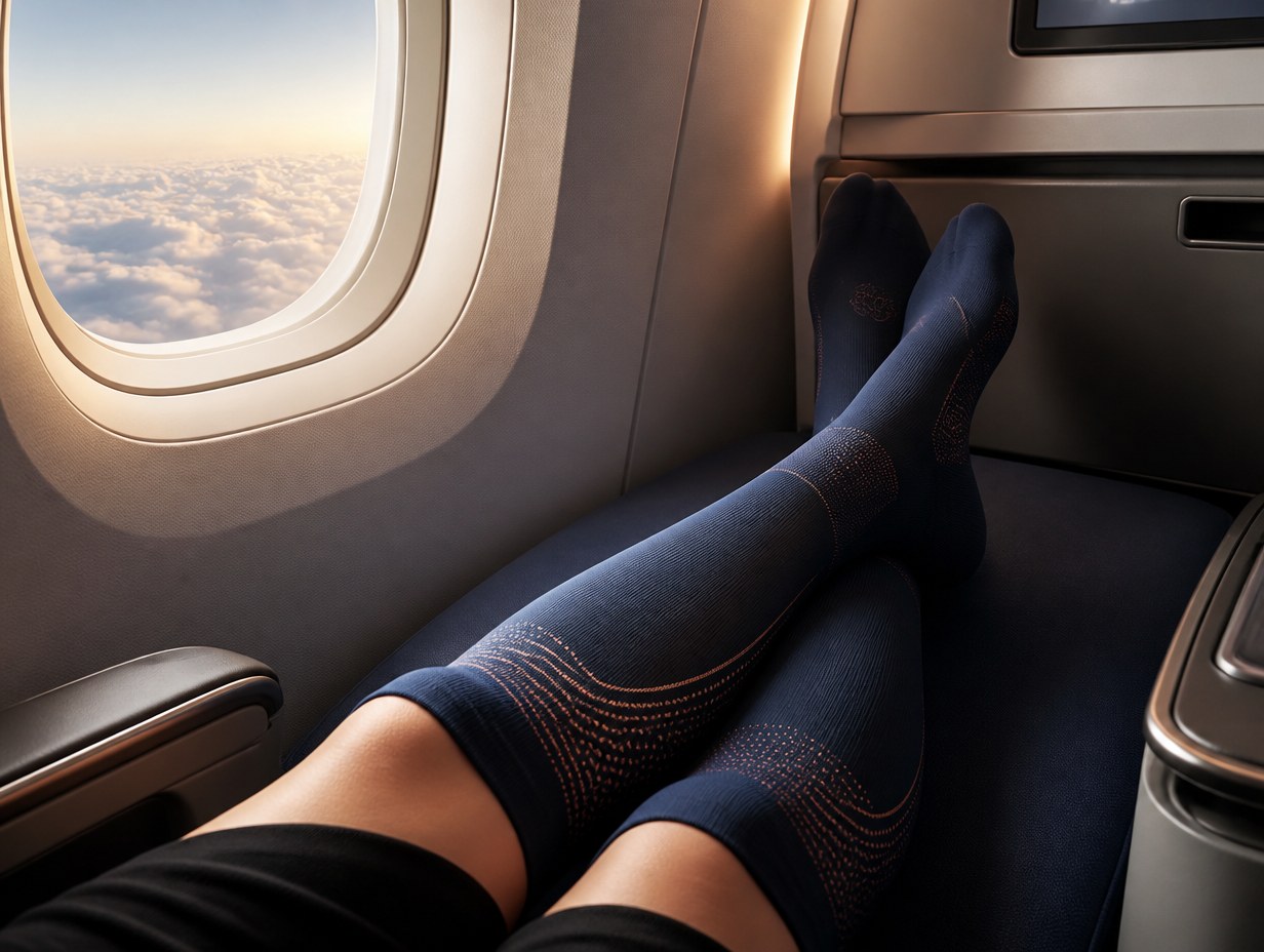 AI-generated compression socks mockup sample