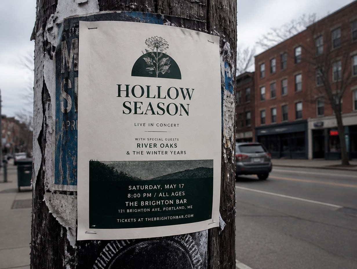 AI-generated concert flyer mockup sample