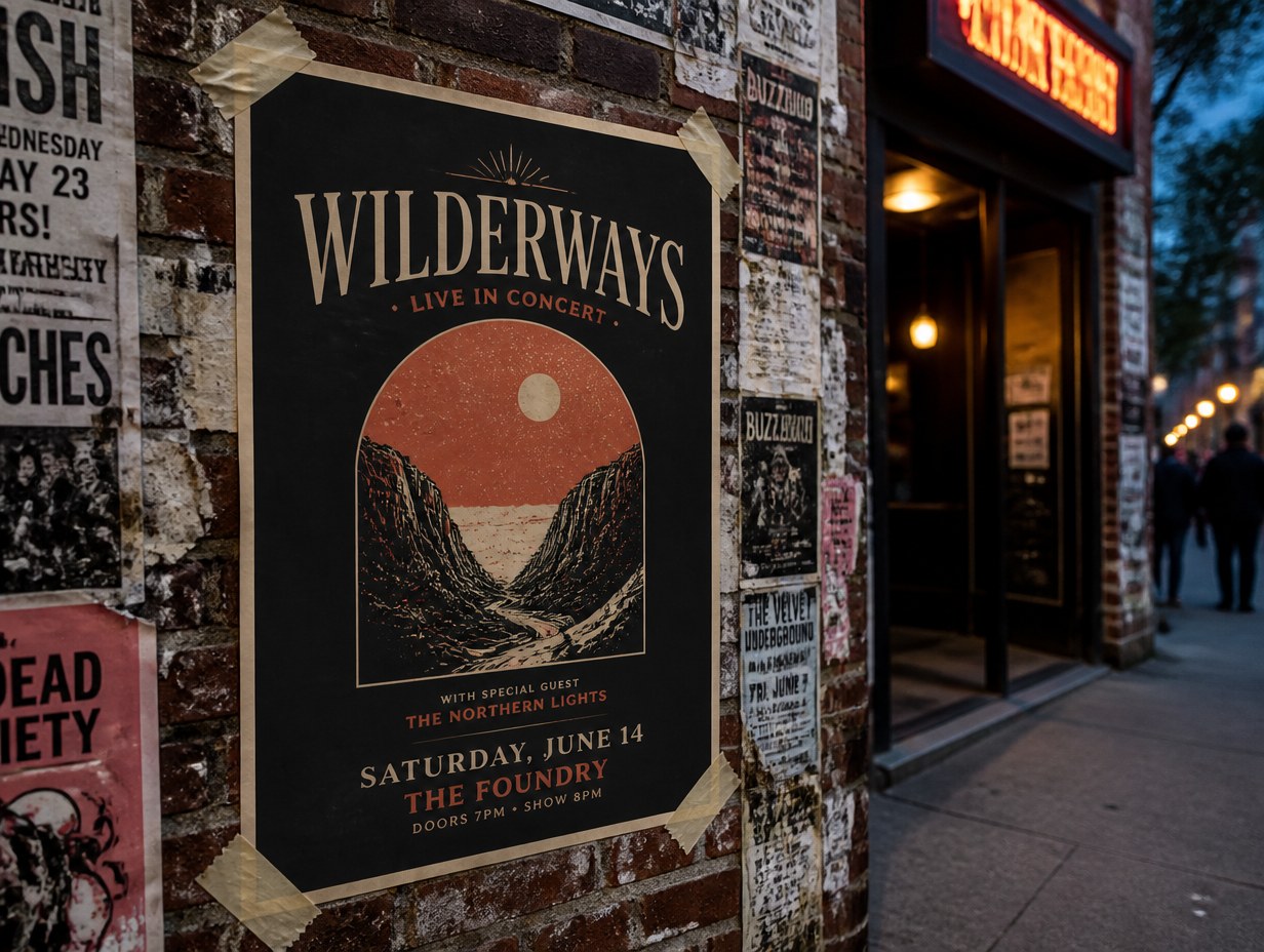 AI-generated concert poster mockup sample