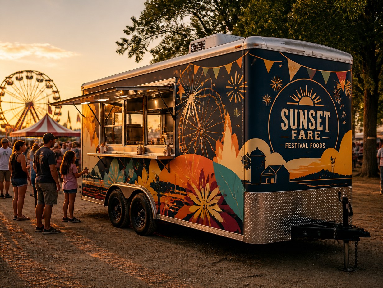 AI-generated concession trailer wrap mockup sample