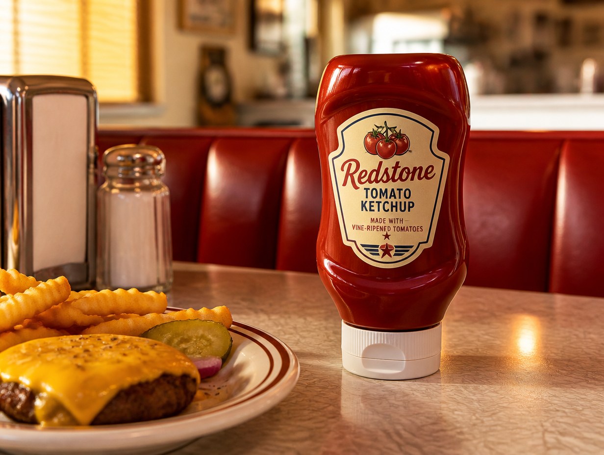 AI-generated condiment squeeze bottle mockup sample