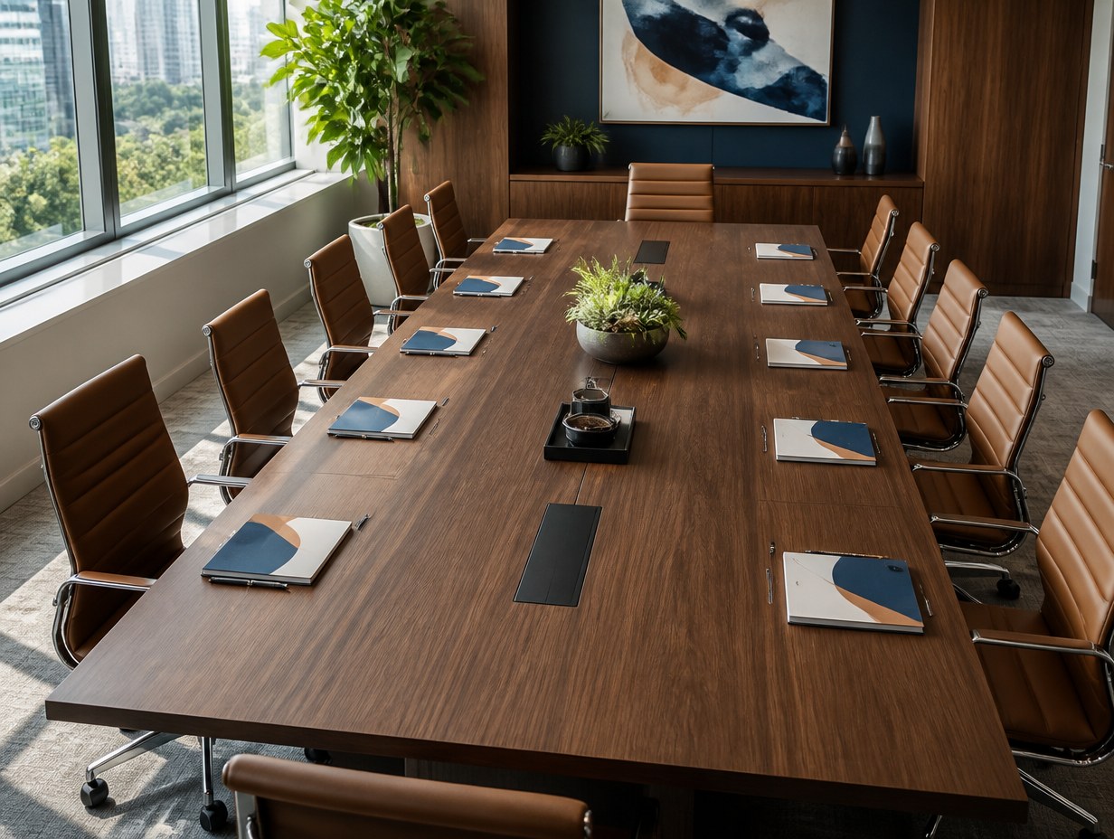 AI-generated conference room table mockup sample