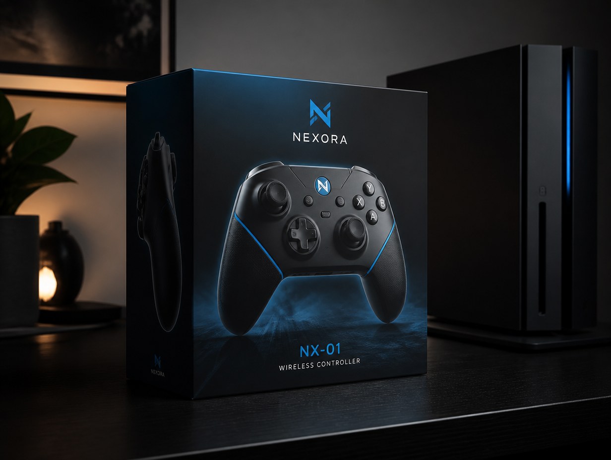 AI-generated controller box mockup sample
