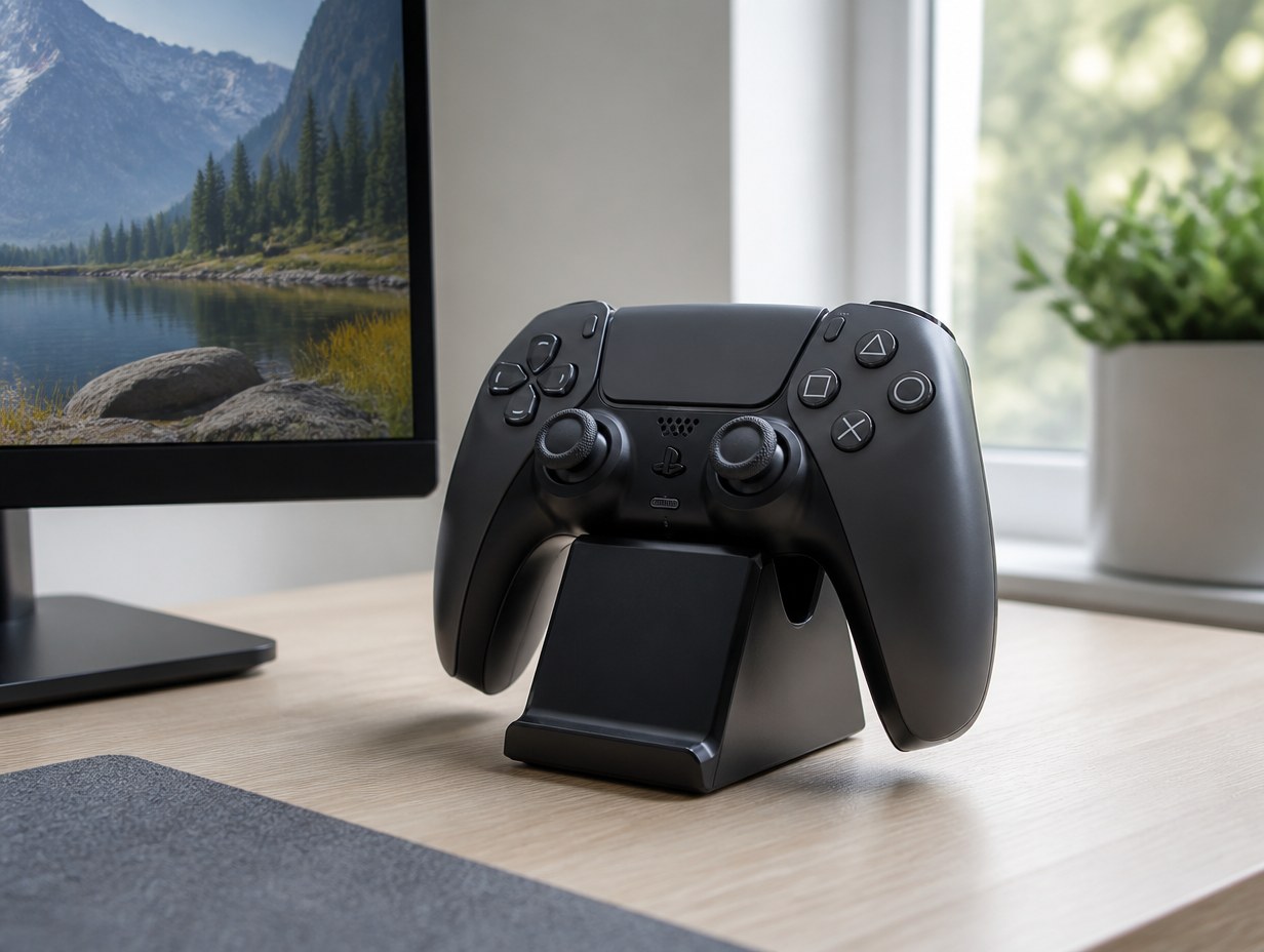AI-generated controller stand mockup sample