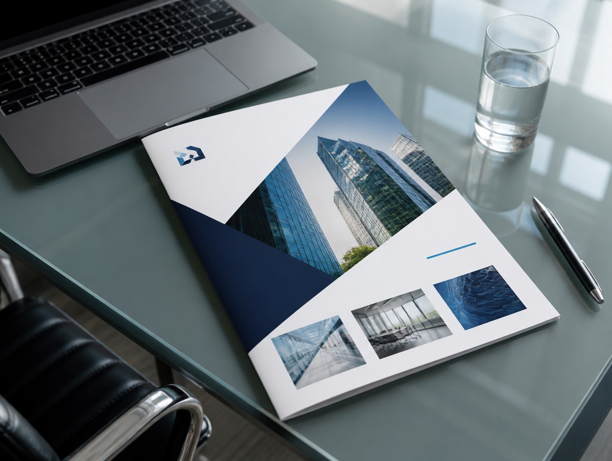 AI-generated corporate brochure mockup sample