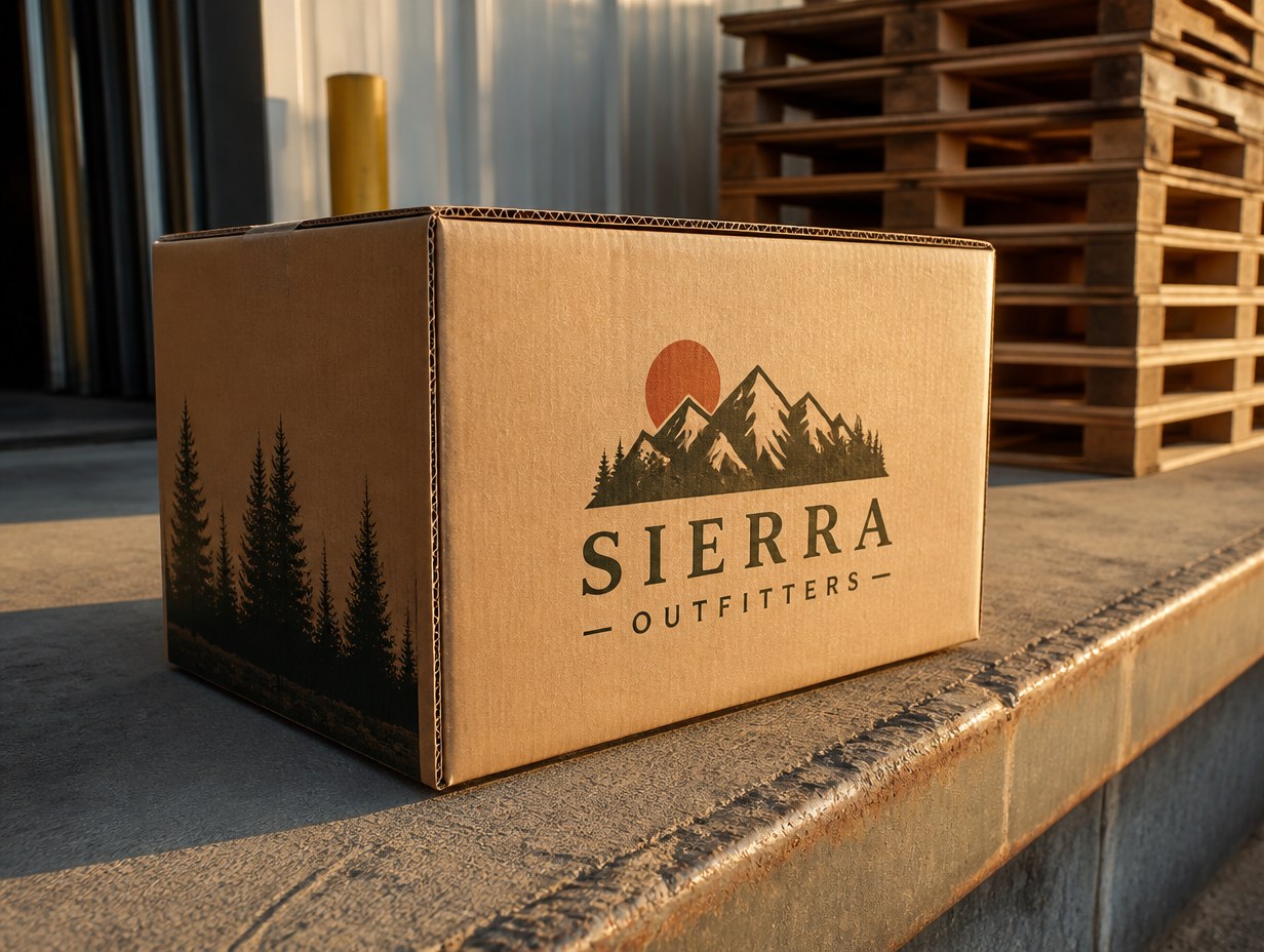 Corrugated Shipping Box mockup example