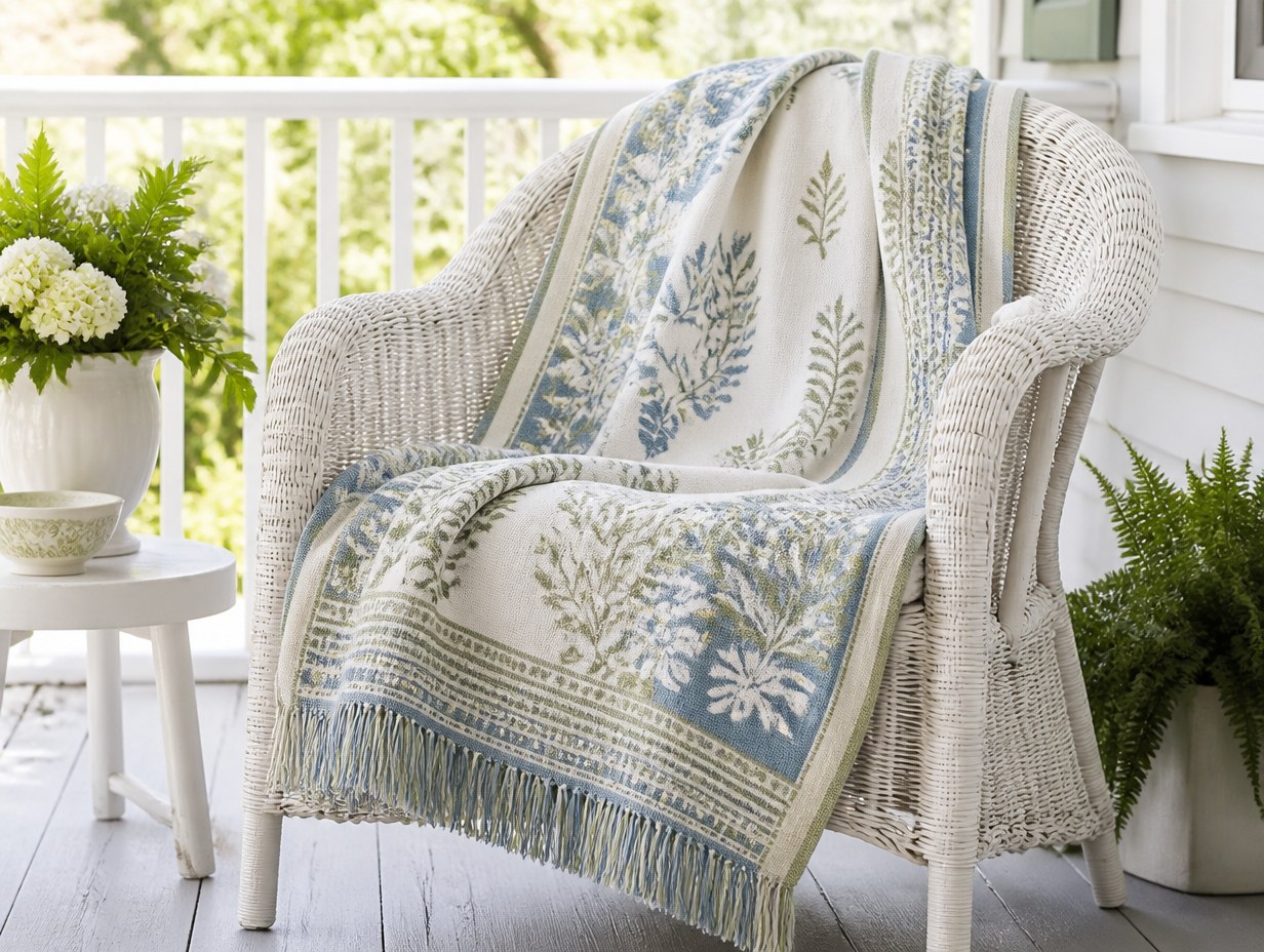AI-generated cotton throw blanket mockup sample