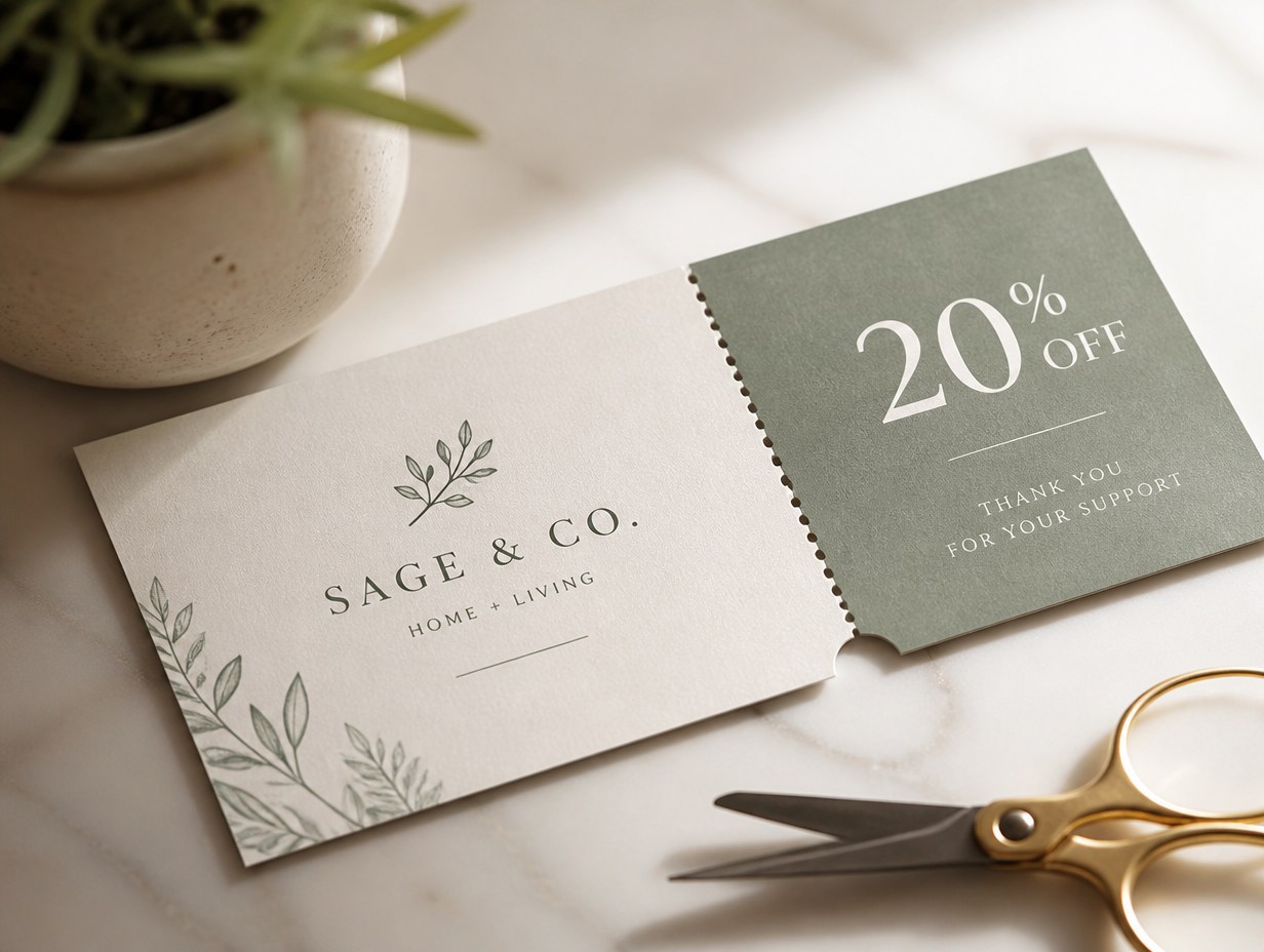 AI-generated coupon mockup sample