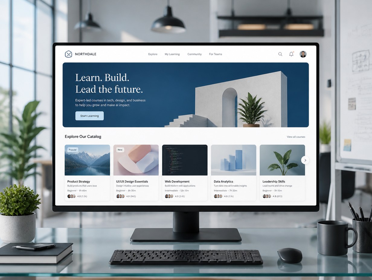 AI-generated course platform mockup sample