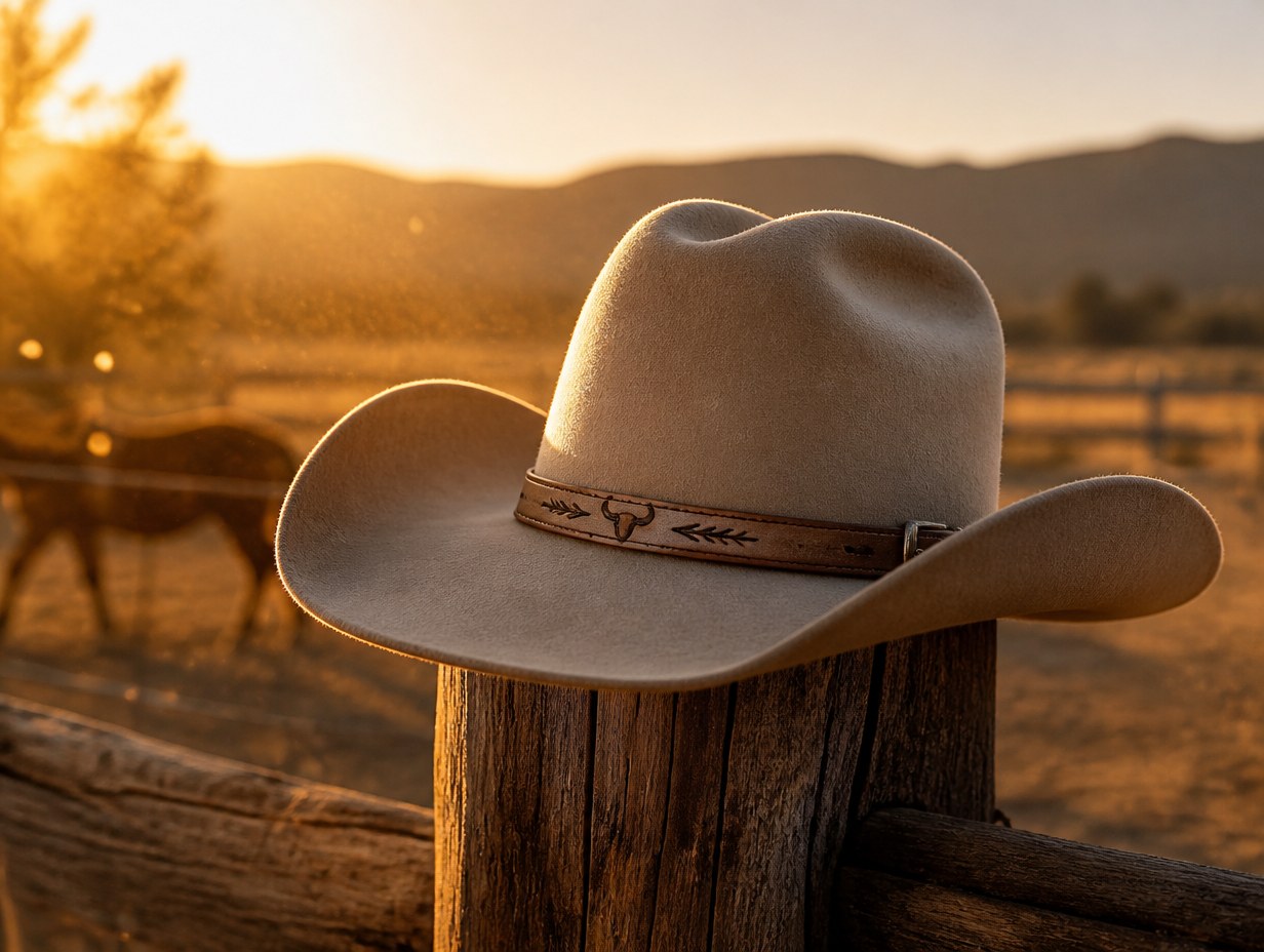 AI-generated cowboy hat mockup sample