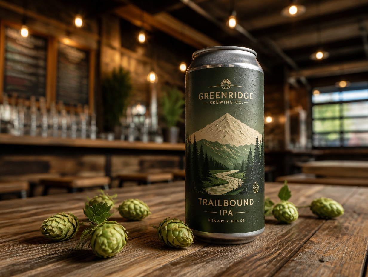 AI-generated craft beer can mockup sample