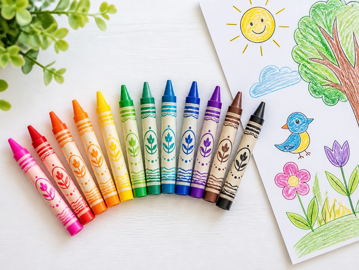 AI-generated crayon mockup sample