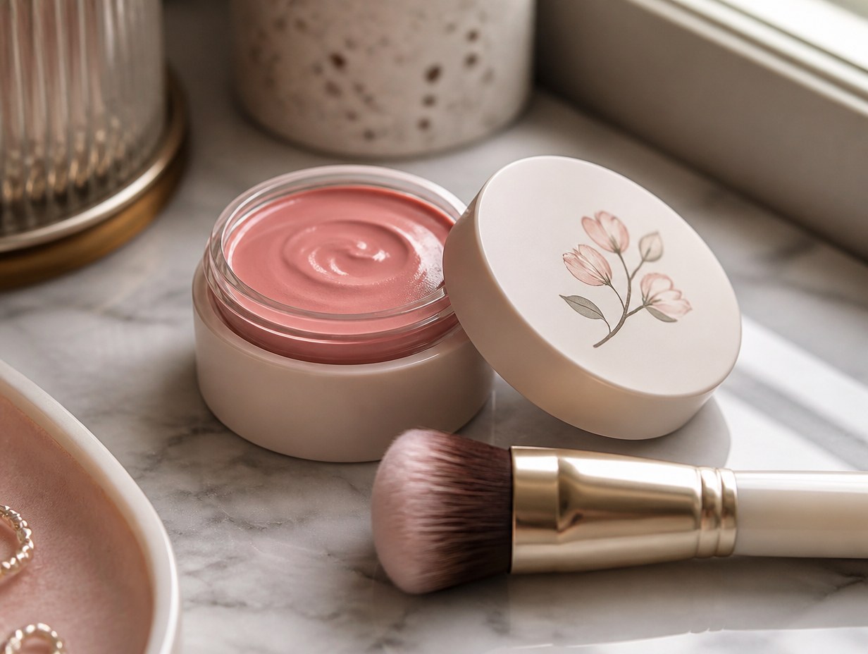 Cream Blush Jar mockup example