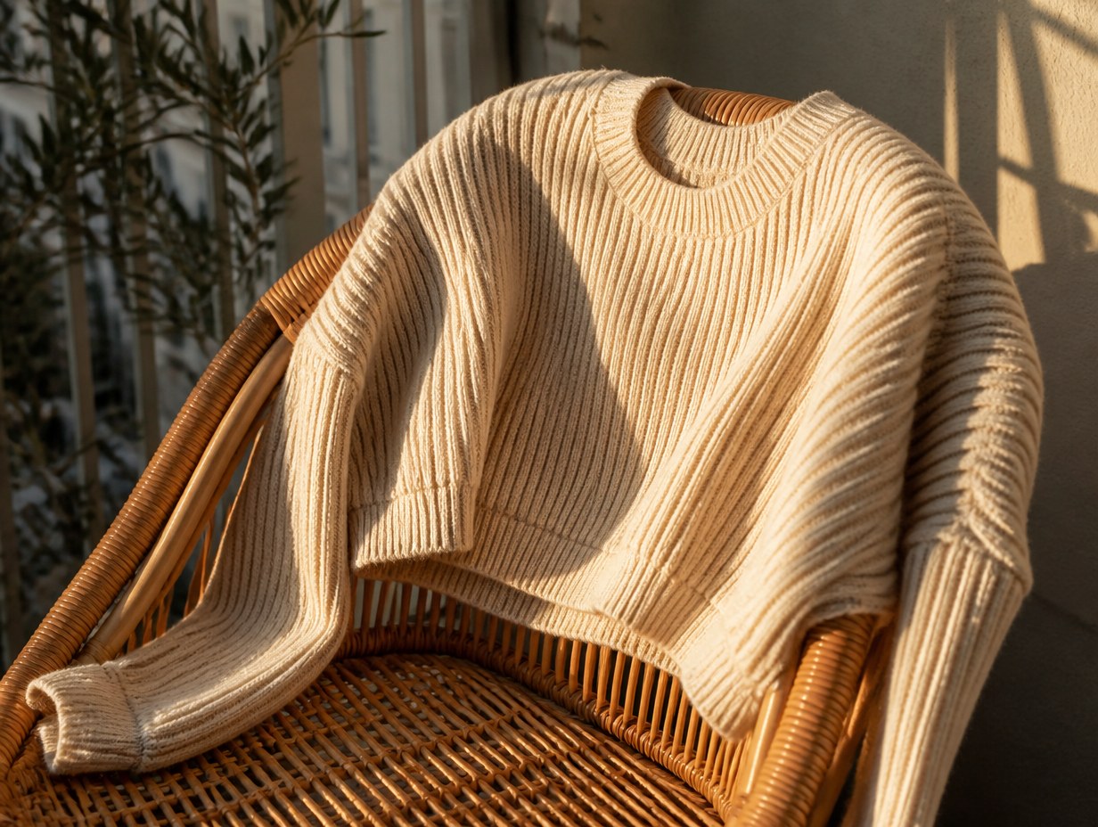AI-generated cropped sweater mockup sample