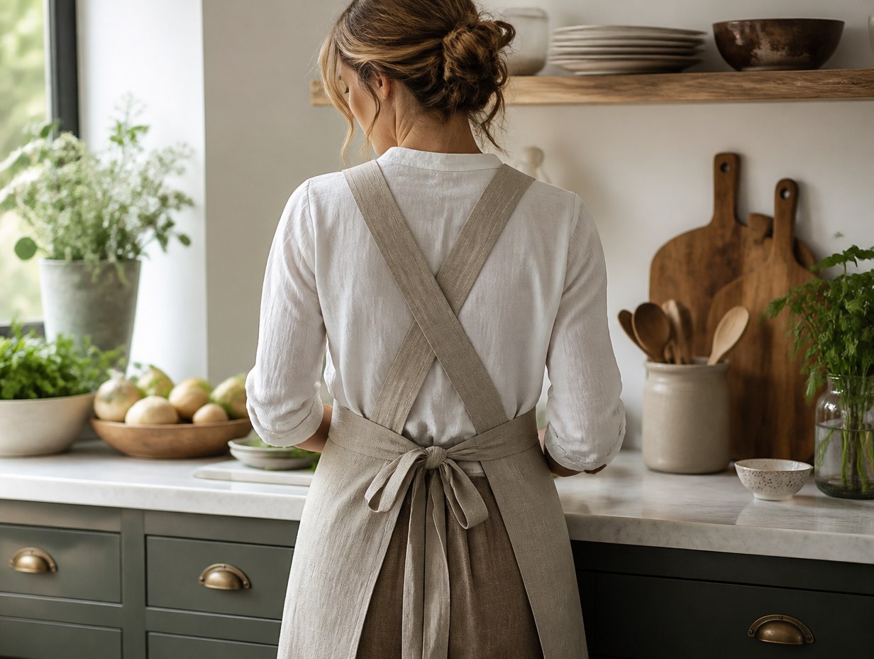 Cross Back Apron mockup example
