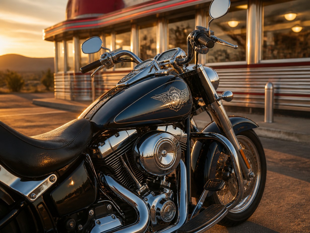 AI-generated cruiser motorcycle decal mockup sample