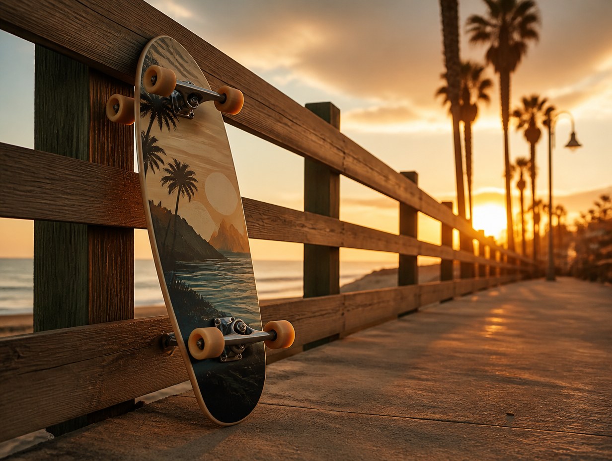 AI-generated cruiser skateboard mockup sample