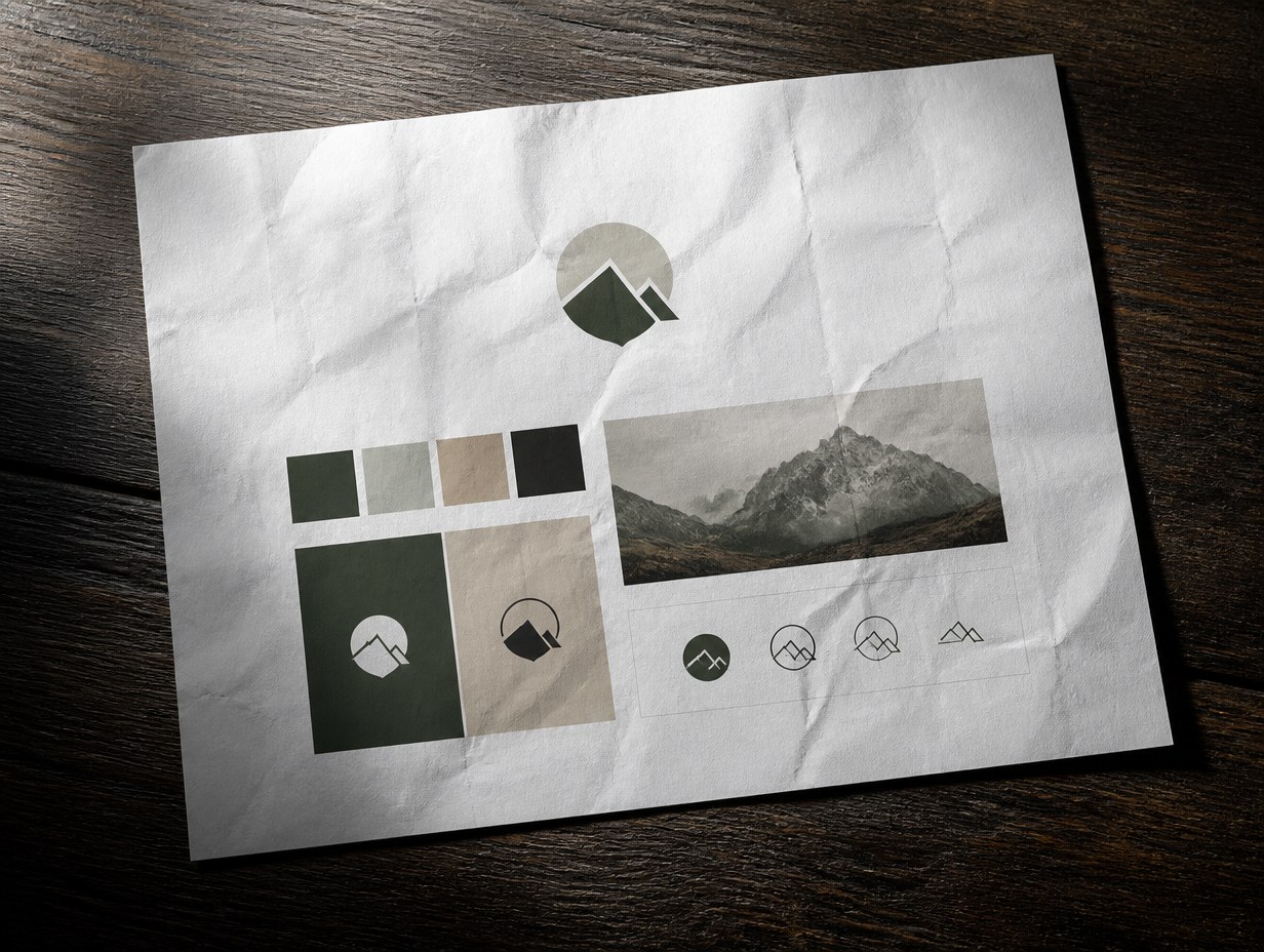 AI-generated crumpled paper mockup sample