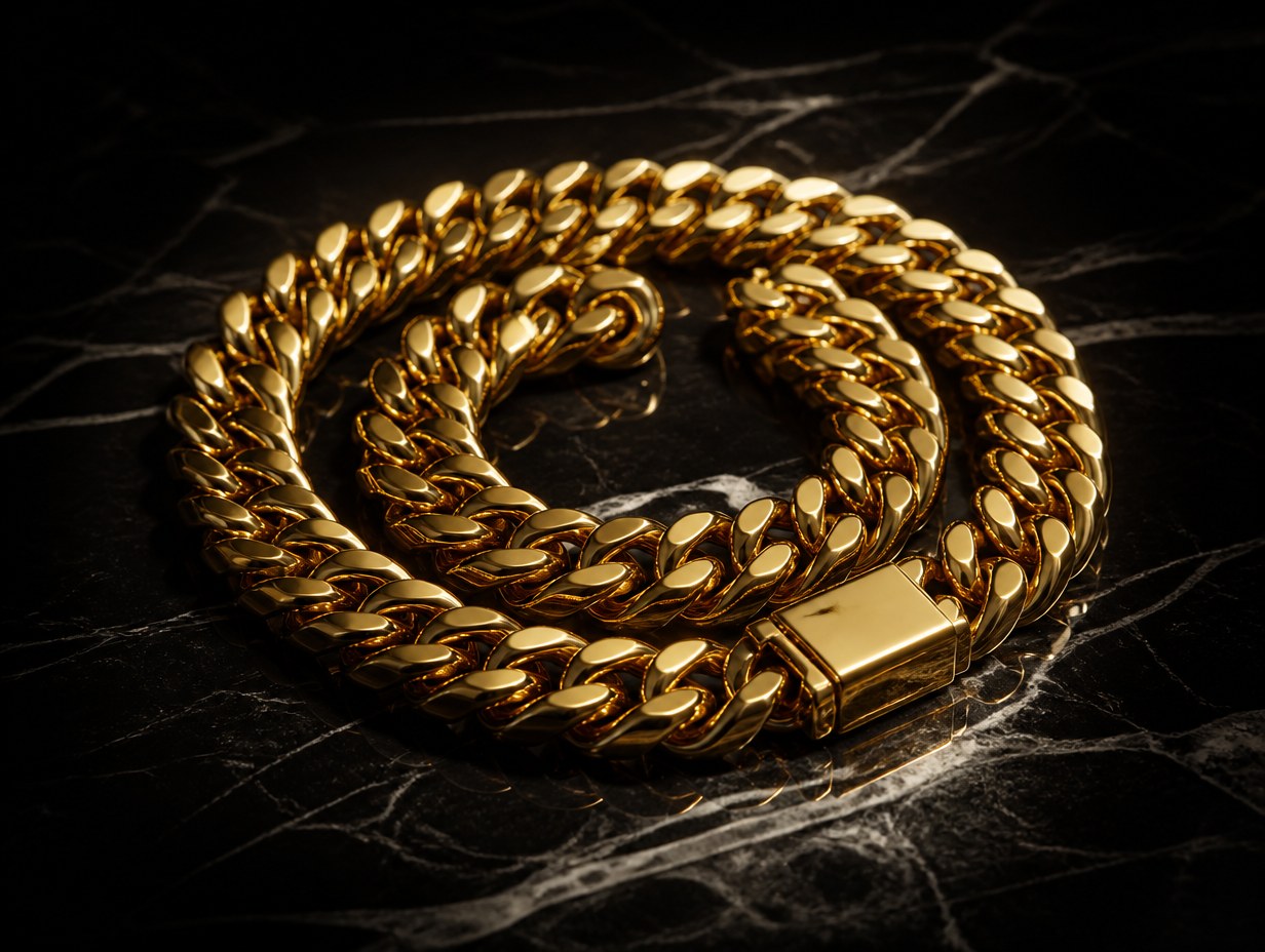 AI-generated cuban link chain mockup sample