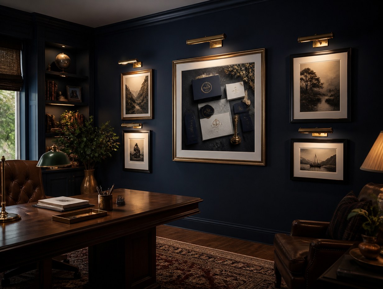 AI-generated curated gallery wall mockup sample