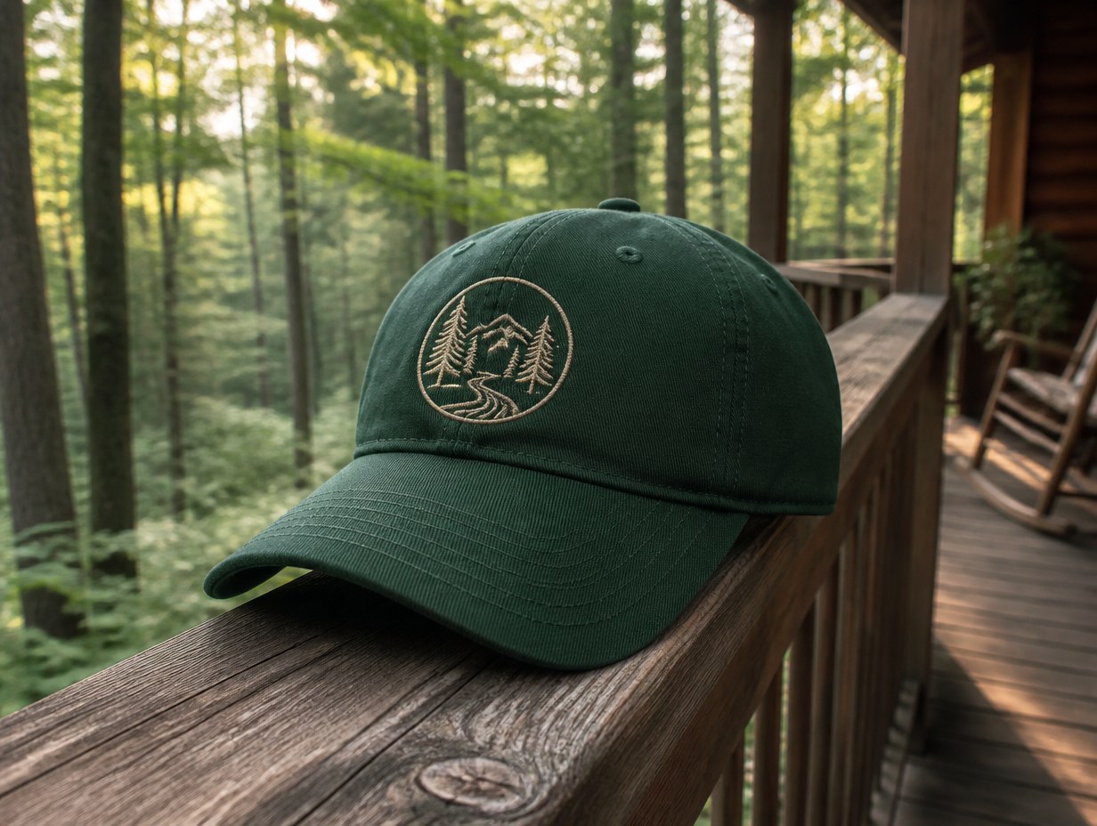 AI-generated curved brim cap mockup sample