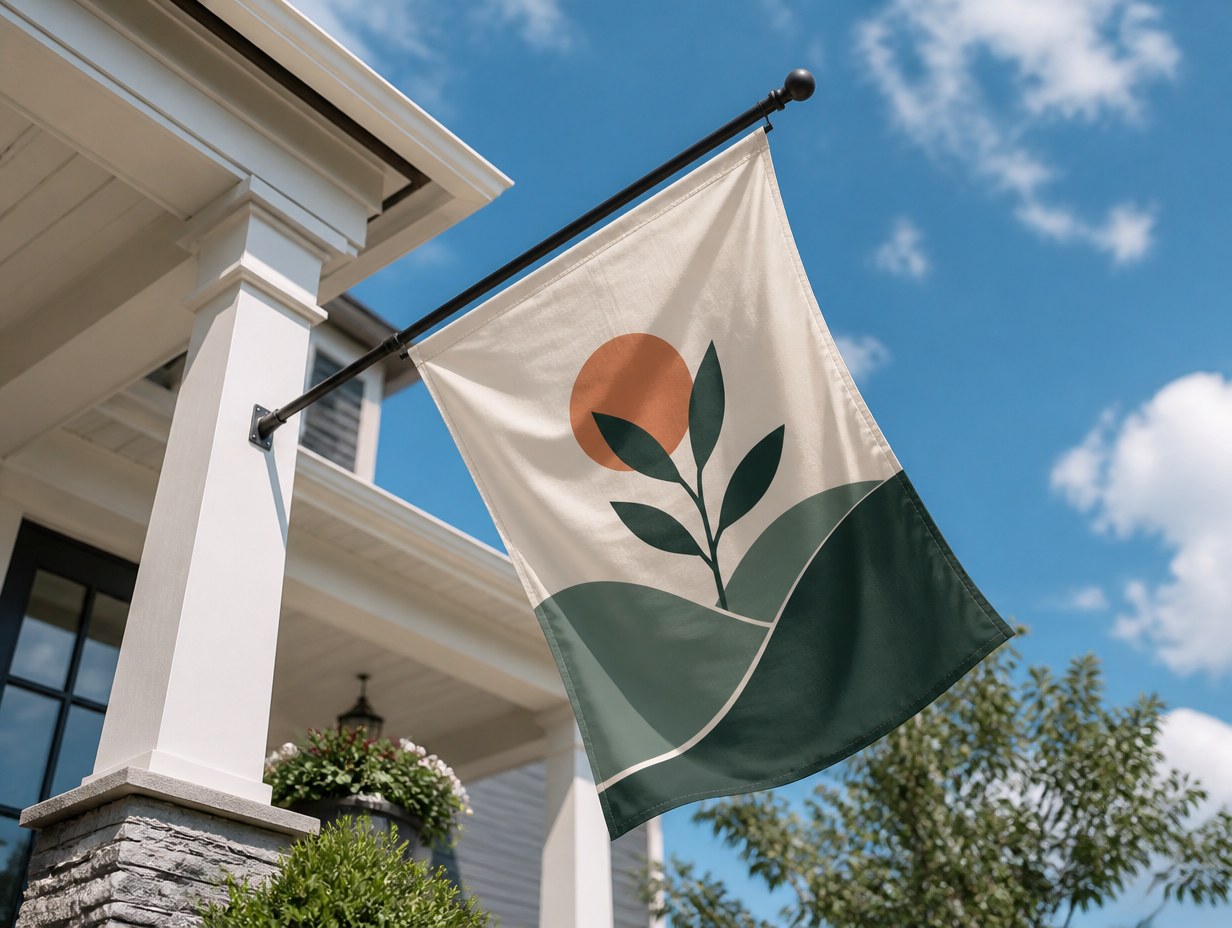 AI-generated custom flag mockup sample