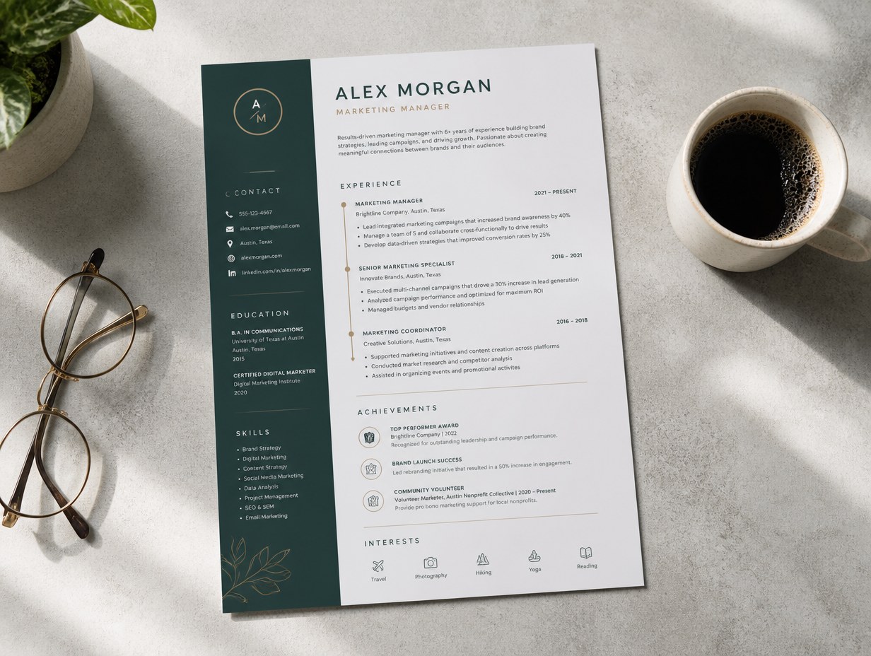 AI-generated cv mockup sample