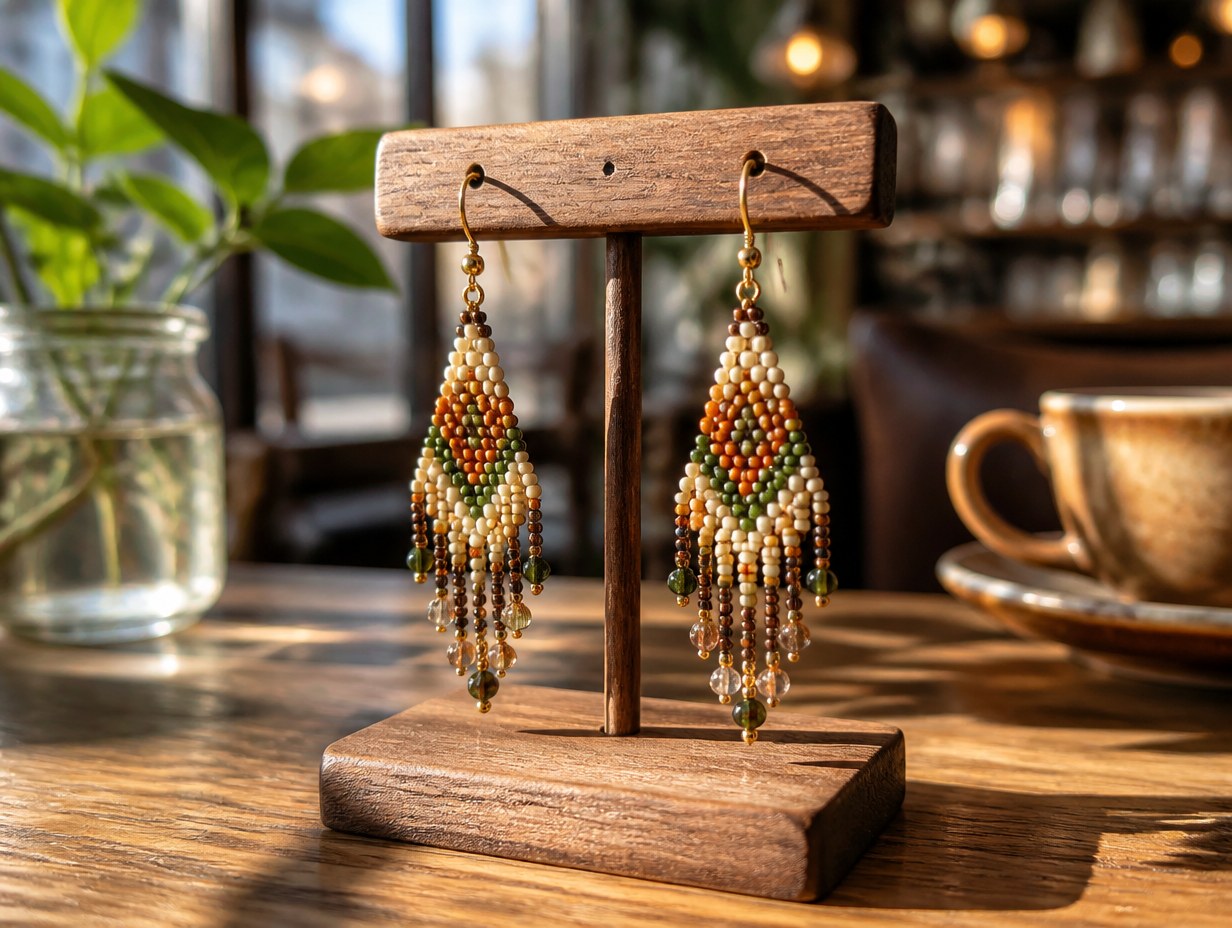 AI-generated dangle earrings mockup sample