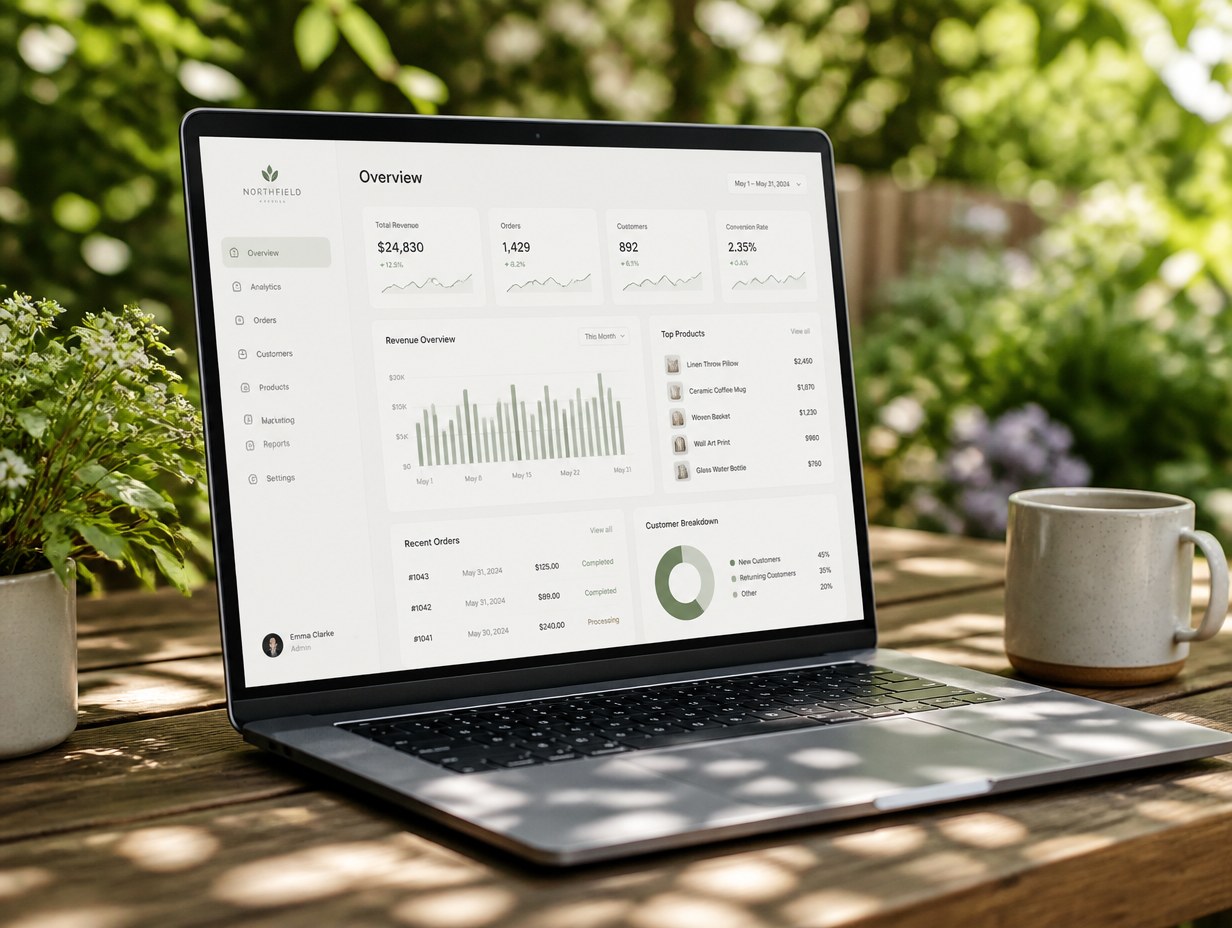 Dashboard on Laptop mockup example