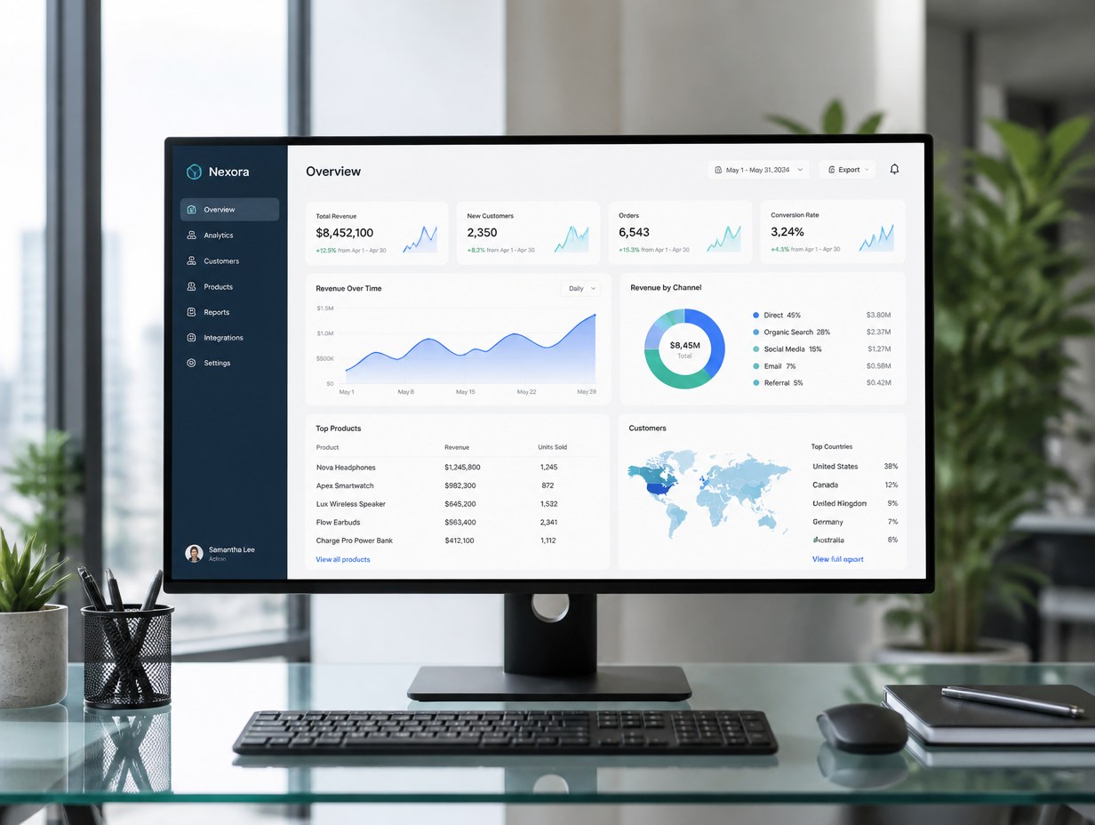 Dashboard mockup example