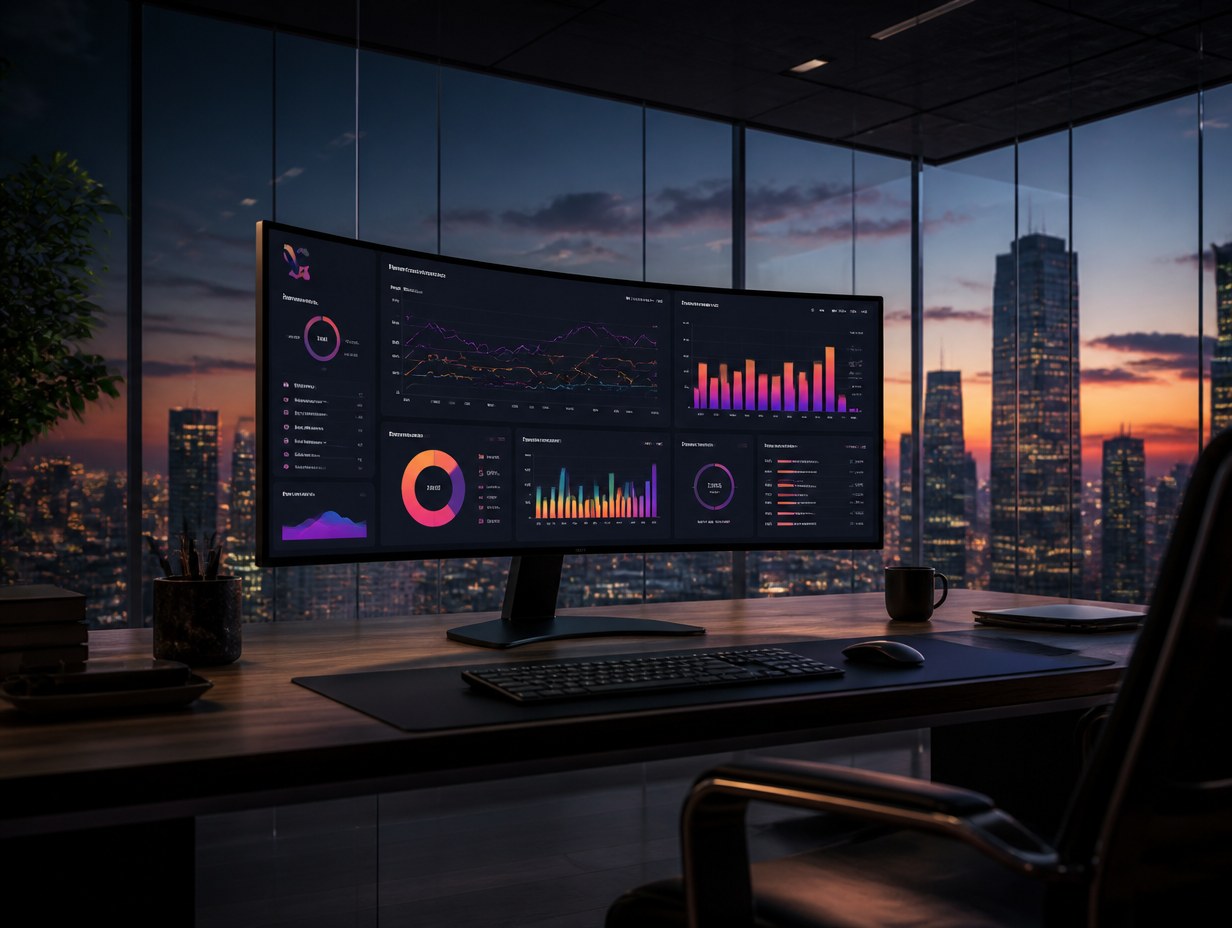 AI-generated data visualization dashboard mockup sample