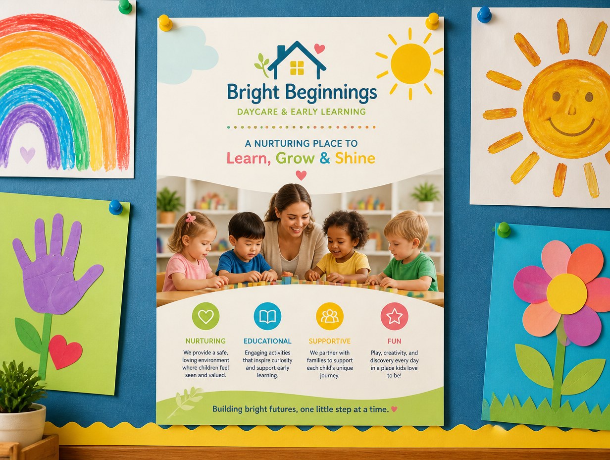 Daycare Flyer mockup example
