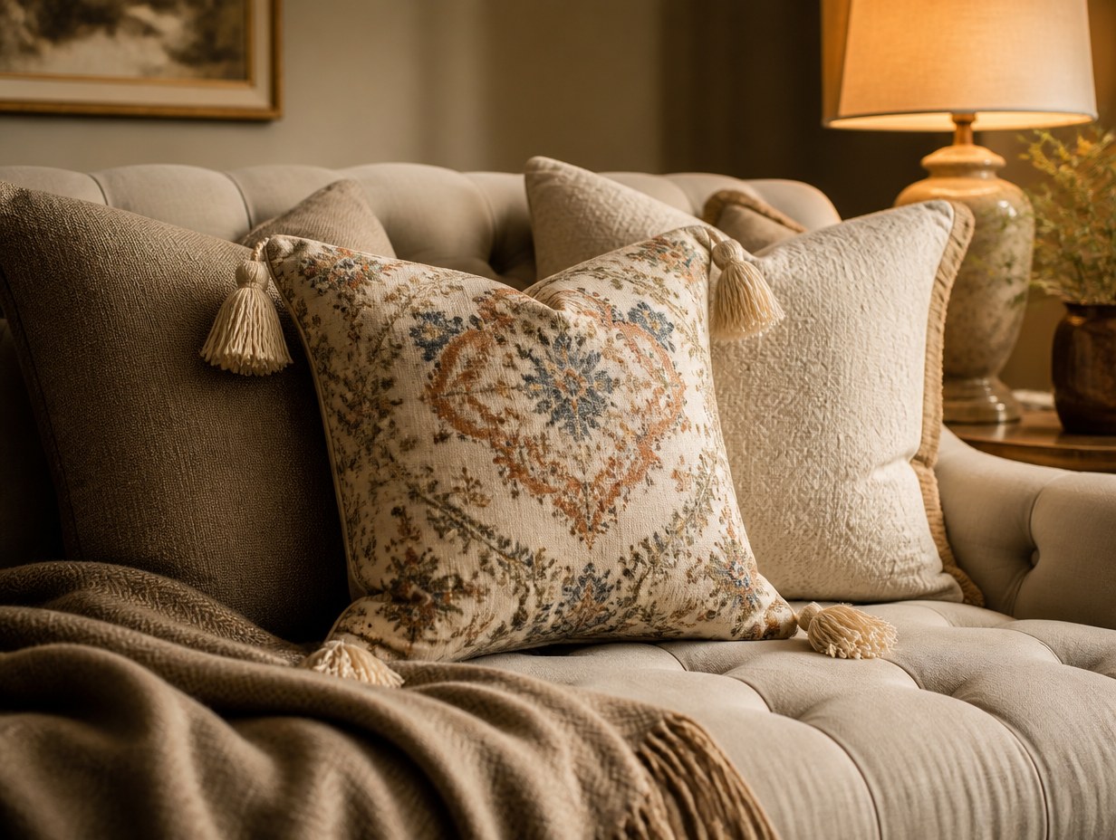 AI-generated decorative pillow mockup sample