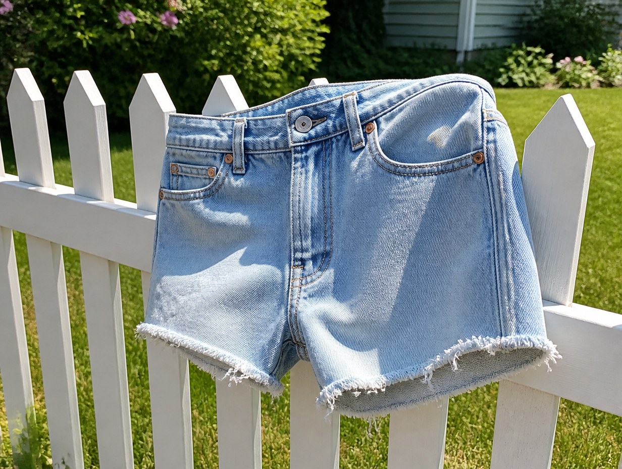 AI-generated denim shorts mockup sample