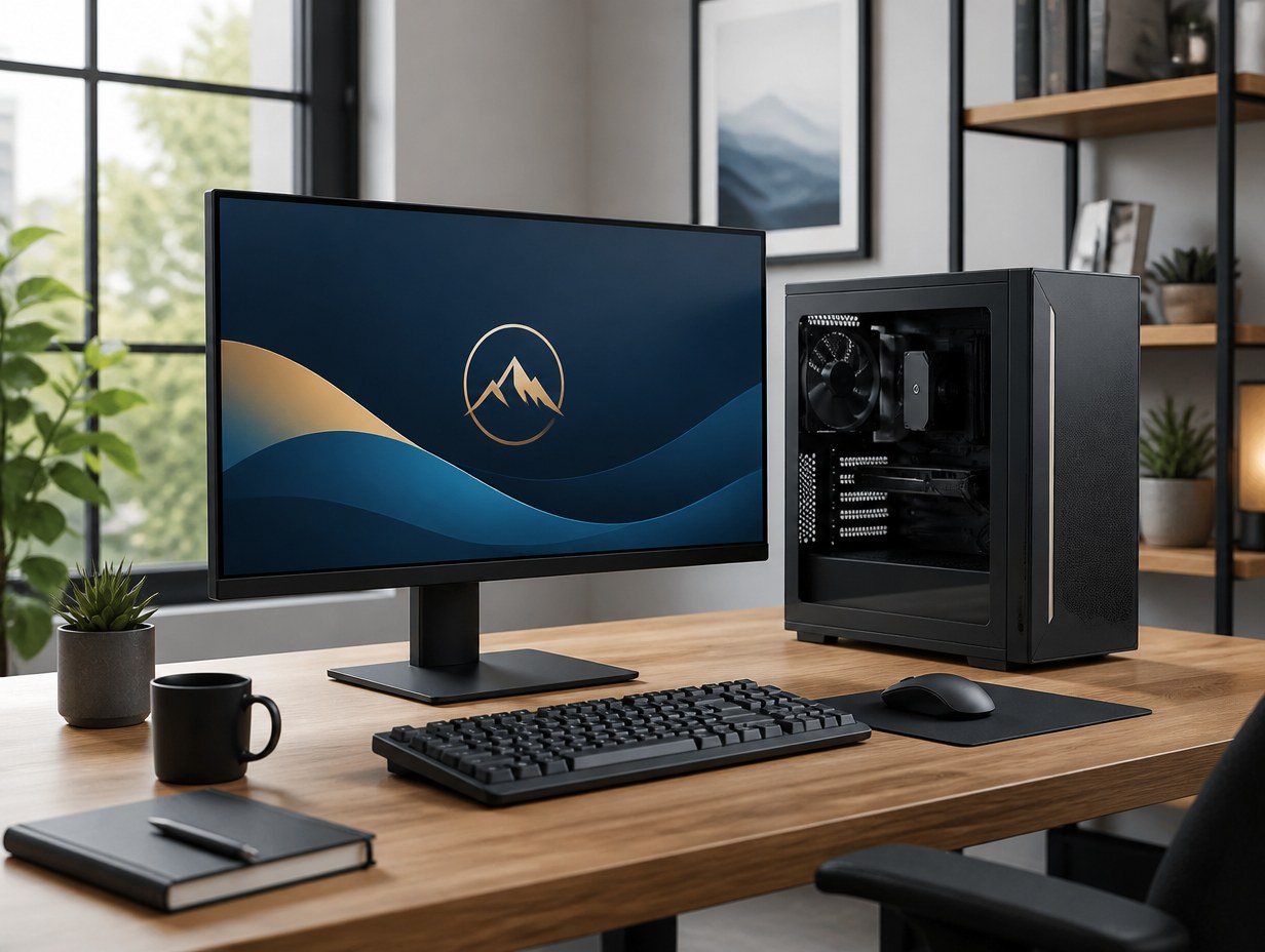AI-generated desktop computer mockup sample