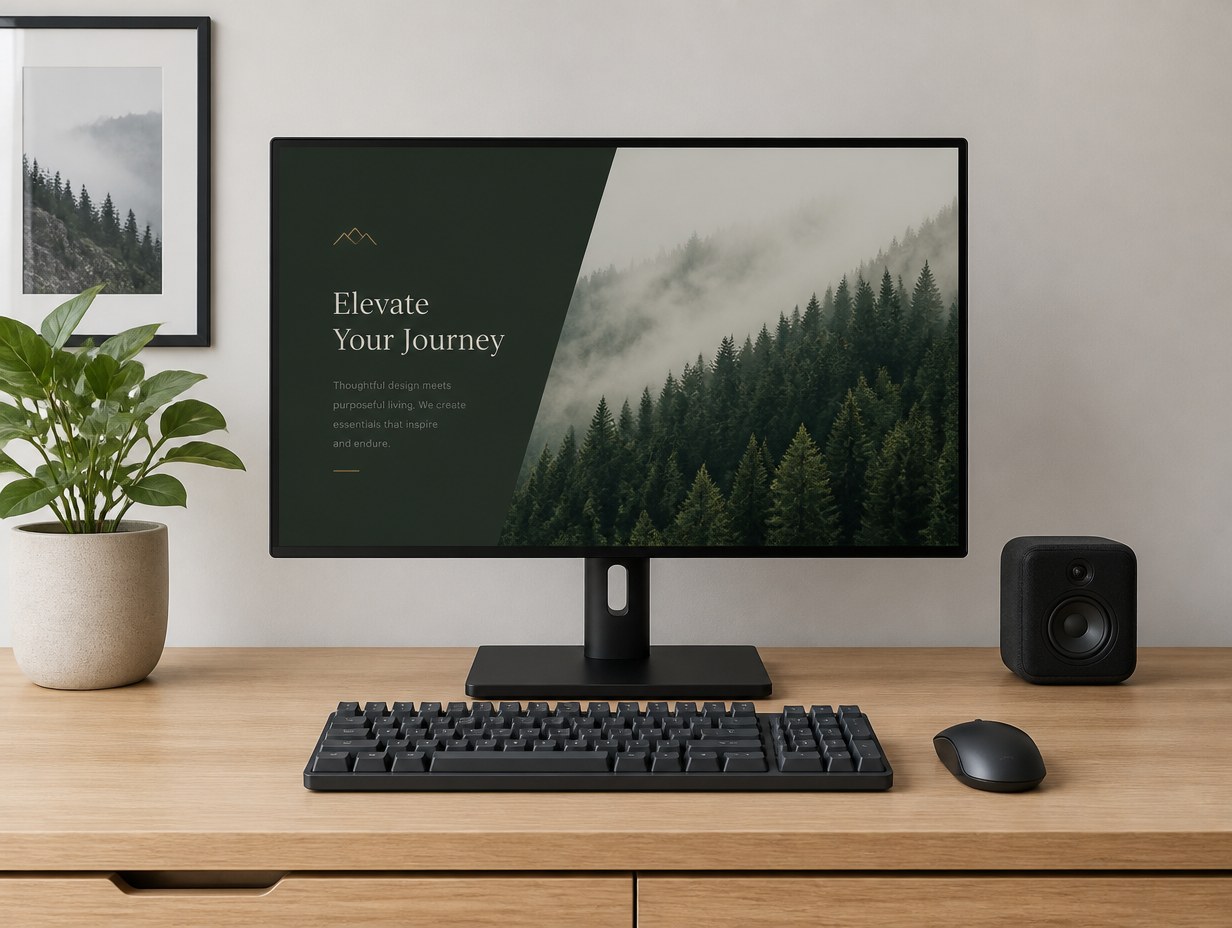 AI-generated desktop setup mockup sample