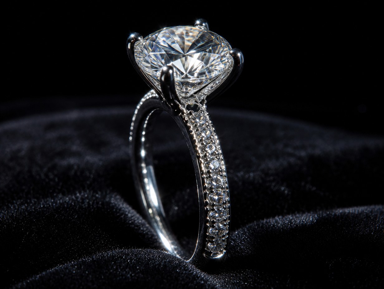 AI-generated diamond ring mockup sample