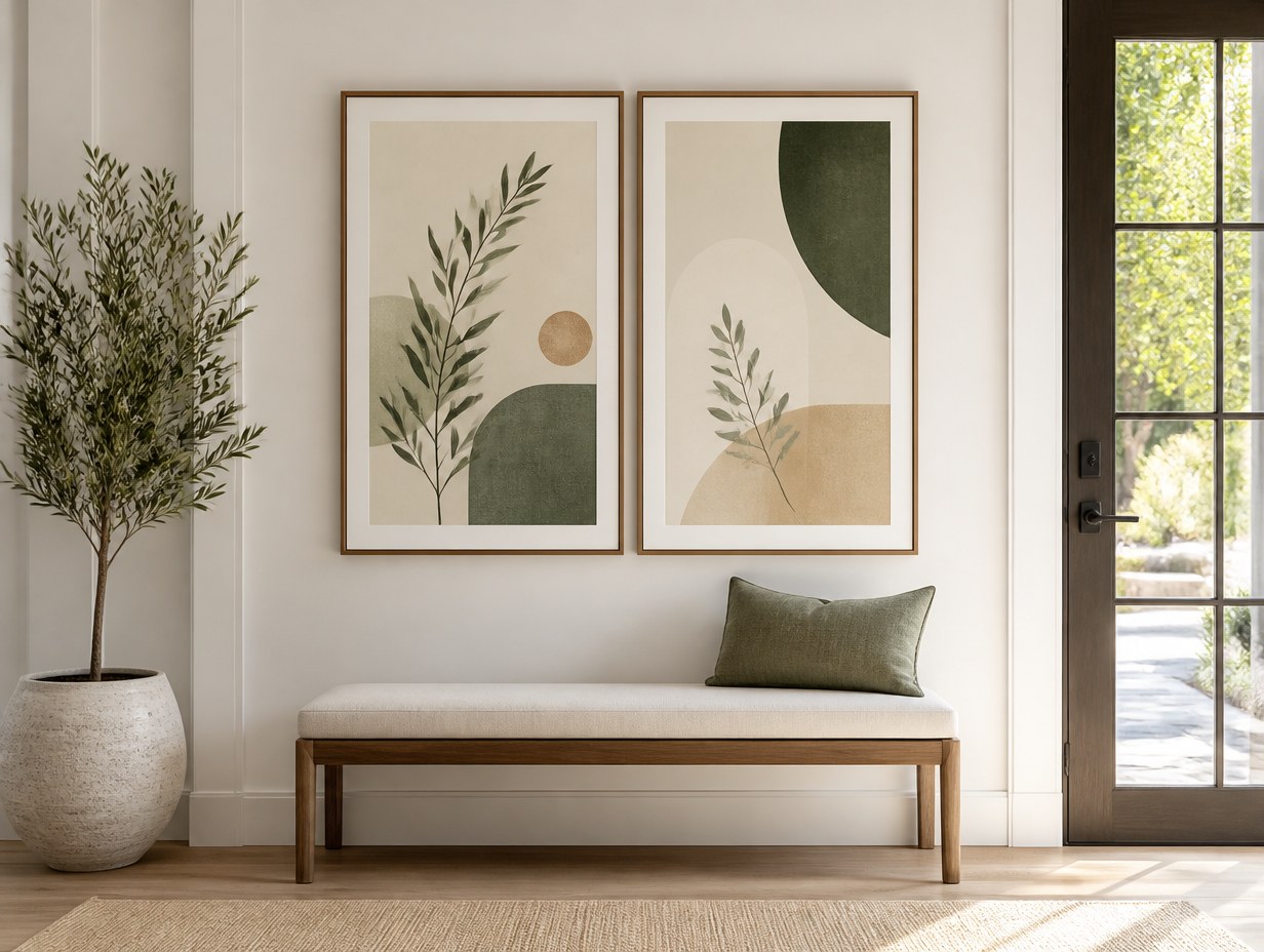 AI-generated diptych print mockup sample