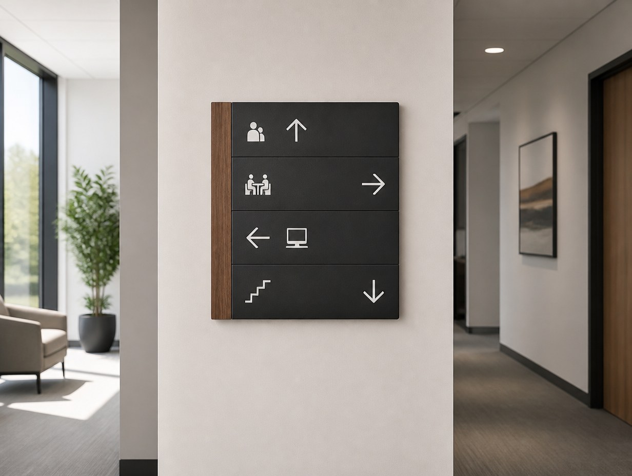 AI-generated directional sign mockup sample