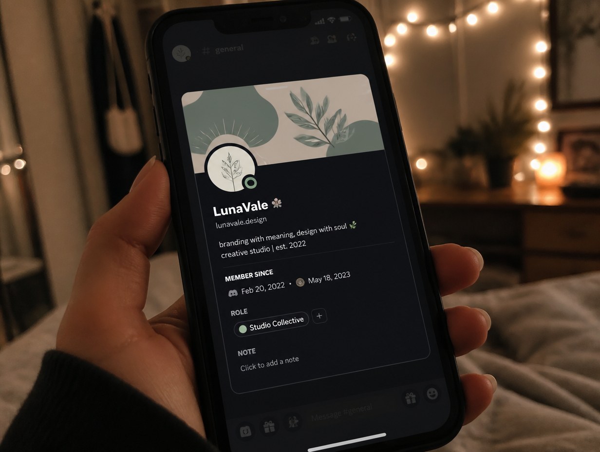 AI-generated discord profile mockup sample