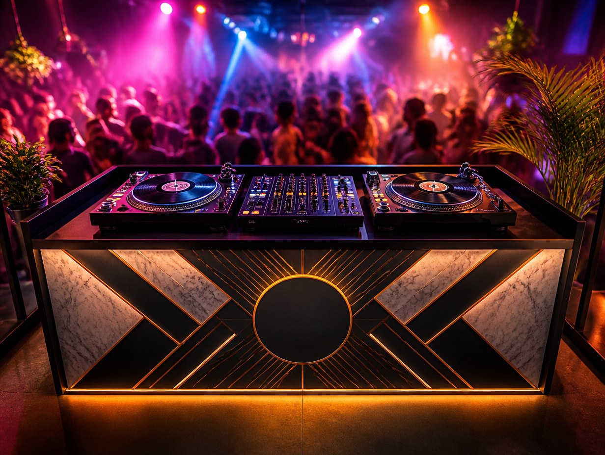 AI-generated dj booth mockup sample