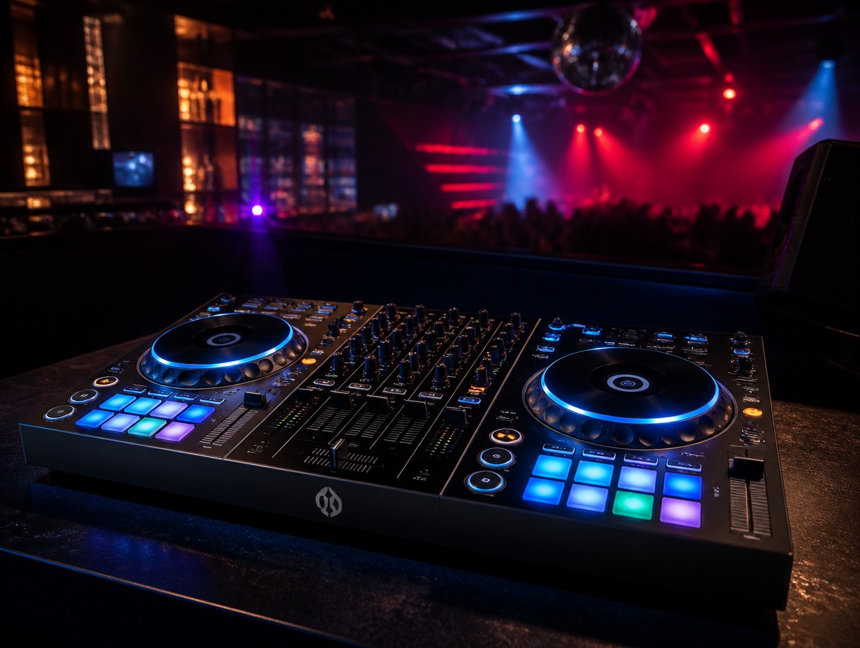 AI-generated dj controller mockup sample