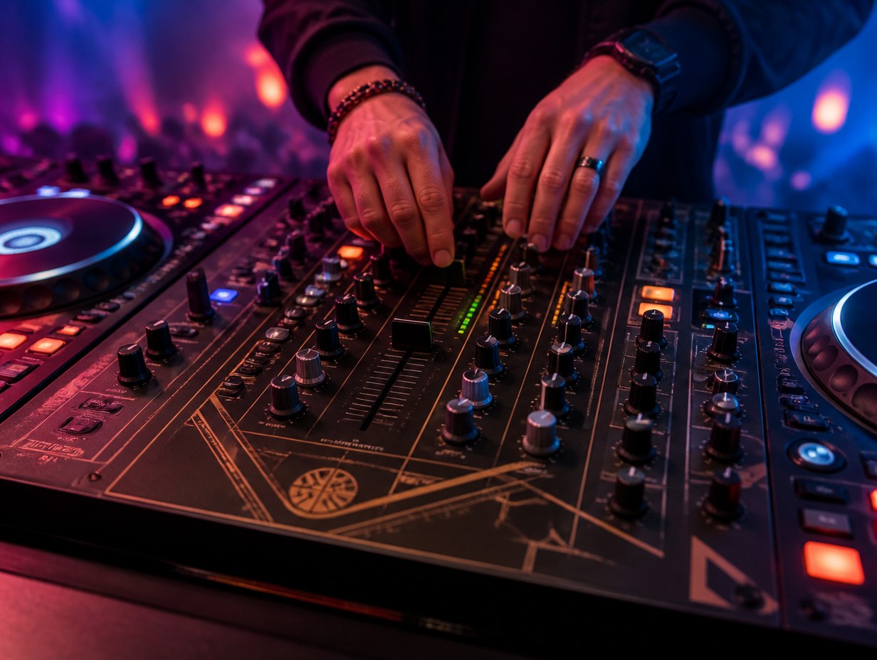 AI-generated dj mixer mockup sample