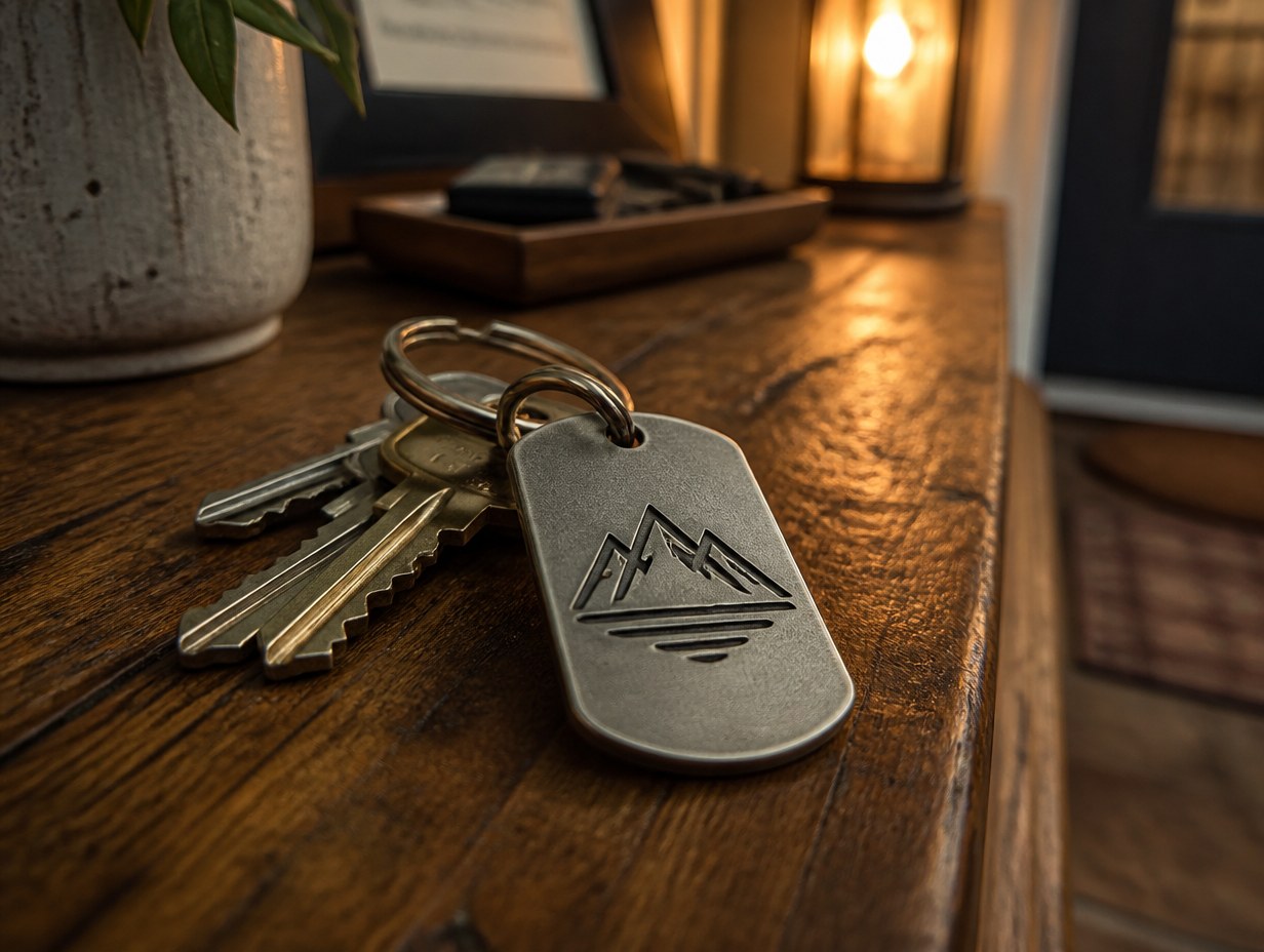 Dog Tag Keychain mockup example