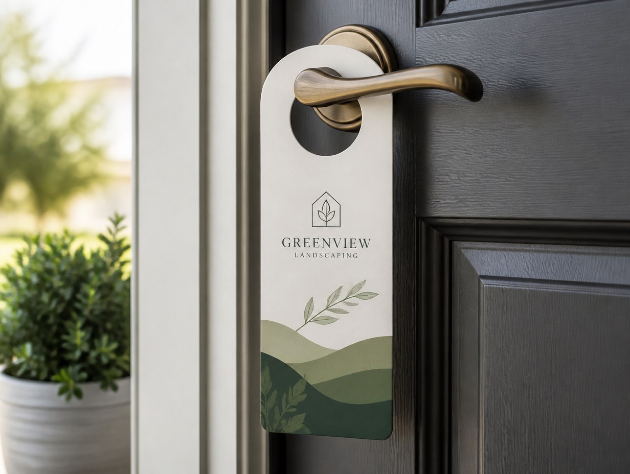 AI-generated door hanger mockup sample