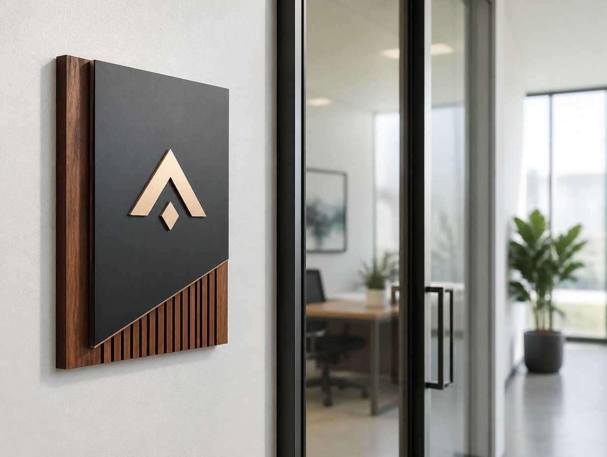AI-generated door sign mockup sample