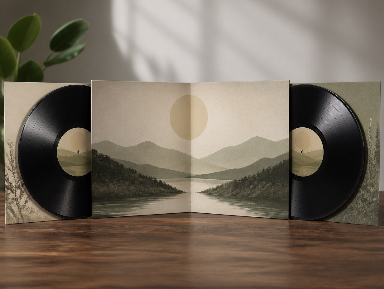 AI-generated double lp vinyl mockup sample