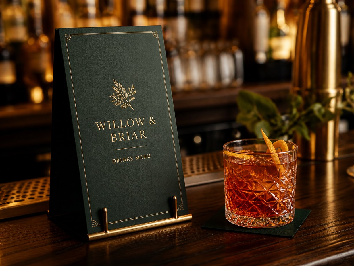 Drink Menu Card mockup example